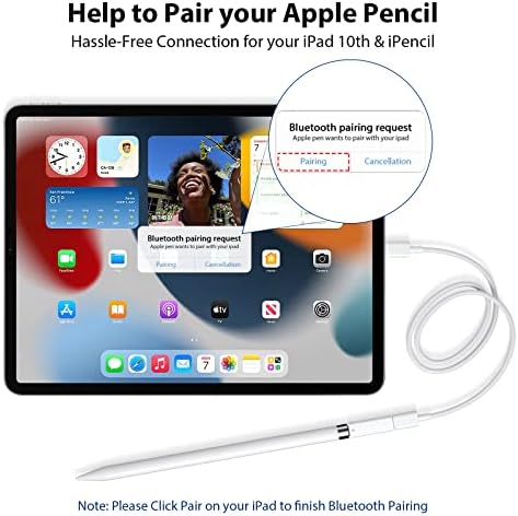 Адаптер Jiunai е Съвместим с Честота Адаптери Apple Молив 1-во поколение USB-C към Lightning Кабел Type C Bluetooth Двойка Жак Гнездо-гнездо за зареждане на Apple Молив iPad на 10-то поколени?