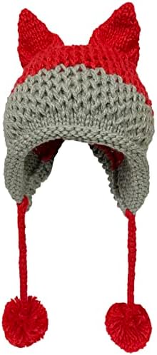 SUNONE11 Лисица ушите шапки, зимата е топло плетене на шапки с pom-помераните шапки, мозайка плетене на една кука