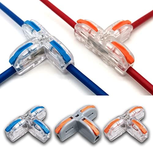 Cable конектори SHUBIAO Mini Fast Тел Универсален Компактен Съединител за кабели с пружинным съединение, вставная клеммная актуално SPL-42 422 (Цвят: T11T (синьо перо), опаковка: 2 бр
