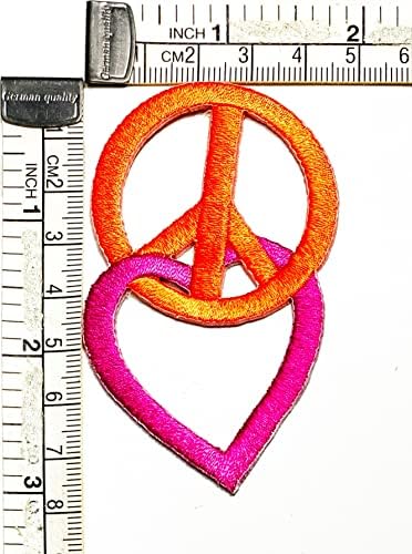 Kleenplus 3 бр. Нашивка във формата на сърце с символ на мира, миличка нашивка с изображение, за деца, детска нашивка,