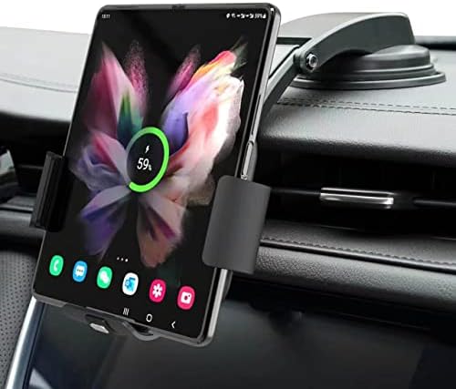 Безжично Зарядно за Кола JHW за Samsung Galaxy Z Fold 4/3/2/1, държач за бързо зареждане на телефона на присоске (Сив)