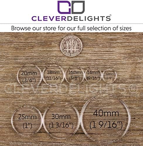 Кръгли Плоски Стъклени плочки CleverDelights 40 mm (1 9/16 инча) - 10 x