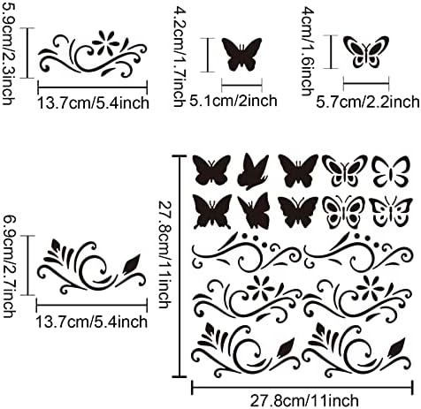 MAYJOYDIY Шаблони с пеперуди Шаблони с Цветен Кант Фигура Пеперуди Живопис 11,8 × 11,8 инча за Многократна употреба