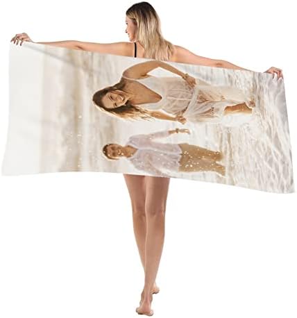 Плажна кърпа CUDIYST с потребителски снимка 30 X 59, плажна кърпа с персонализирани текст, плажна кърпа от микрофибър, меко