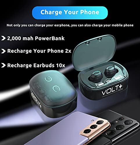 Слушалки VOLT PLUS TECH Wireless V5.1 PRO е Съвместима с BLU Energy X LTE IPX3 Bluetooth Touch, Водоустойчив/Защитени от изпотяване /намаляване на шума с микрофон (черни)