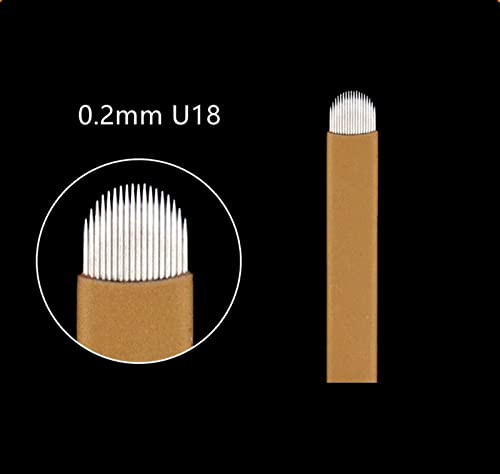 50шт 0,18 мм и U-Образна 18U Перманентен Грим на Вежди за Еднократна употреба Острието на Игла за Микроблейдинга
