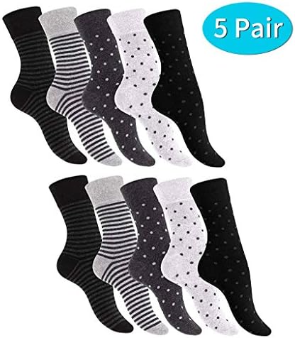 Стилни Топли Памучни Чорапи в ивицата е със Средна дължина на Точки, 5 Чифта спортни чорапи