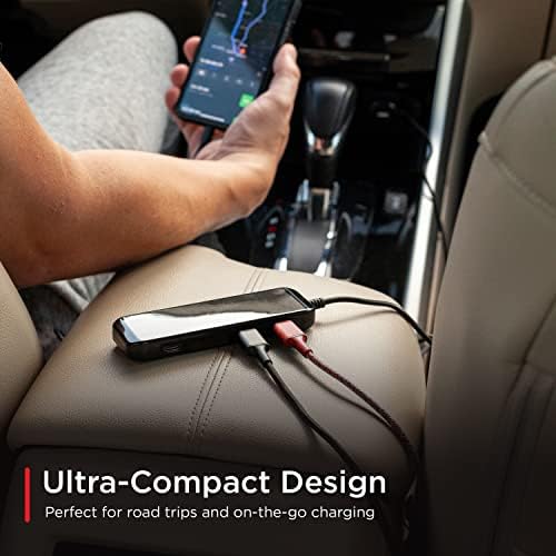 Зарядно за кола UltraPro, 4-Пристанище USB Зарядно устройство, 6-Крак Кабел, Мулти USB-зарядно устройство, Пътен