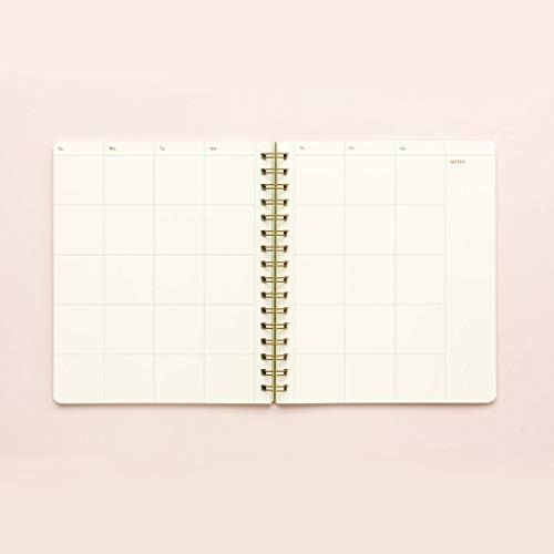 Дневник в минималистичном стил, Недатированные Месечни и Седмични Страница, крафт-корица с релефни букви