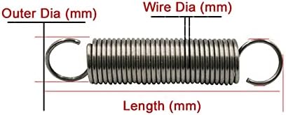 Подмяна на метални пружини на опън САМ Диаметър 3,5 Мм Външен диаметър от 1 мм 19 Мм и Дължина От 60 мм до