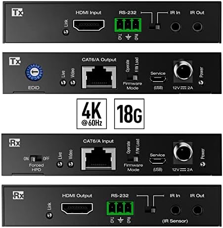 Key Digital KD-X444SP: удължител HDMI Над 50 милиона CAT6 с пропускателна способност от 4K 18 Gbit /s, HDR, HDCP 2.2, HDR,