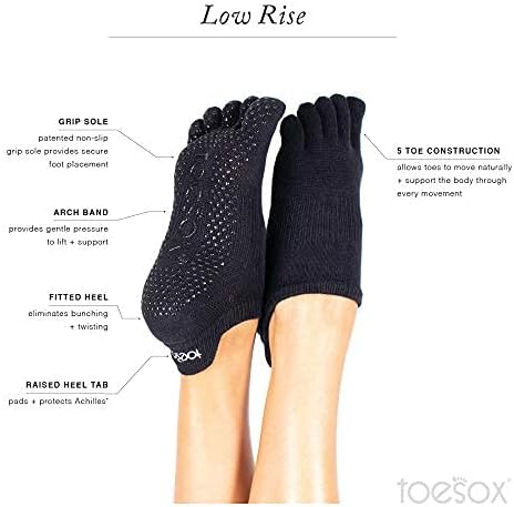 Дамски нескользящие чорапи toesox с ниска засаждане и пълен с пръсти, за занимания с балет, Йога, Пилатес, мряна