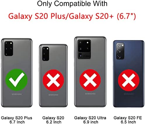Военен удар при падане за Samsung Galaxy S20 Case Plus, Galaxy S20 + Case 360 Въртящо се Метално Пръстен на Притежателя на