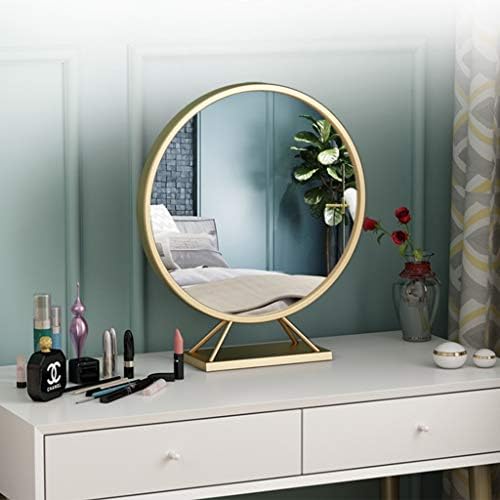 Голямо огледало за грим, Огледала за грим в метална рамка, Подова Тоалетен огледало, Модерно Огледало за Суета/огледало-Златно огледало за грим (Цвят: C размер: 30 см)