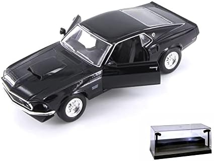 Хвърли под натиска на автомобил под наем - Ford Mustang Boss 429 1969 година на Издаване, черно - Welly 24067WBK - Монолитен
