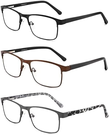 Очила за четене BAIWANER, Блокиране на Синя Светлина, Ридеры за мъже и Жени, Метални Рамки в Реален размер