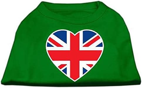 Тениска с Трафаретным Принтом във формата на Сърце Mirage Pet Products, Малък, Зелен