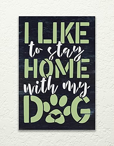 Шаблон Аз обичам да останат у дома с кучето си от StudioR12 | Направи си сам, Отпечатък от Лапа на животното, Декорация за дома
