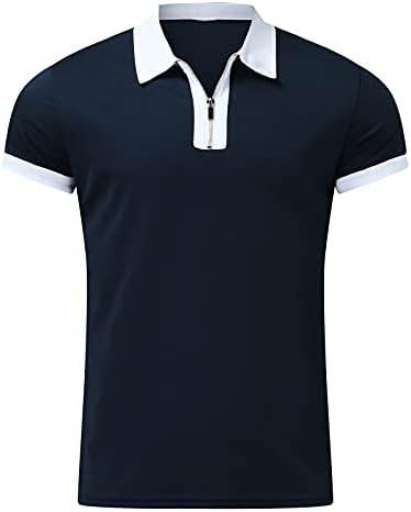 Polo ризи за мъже, Мъжки Ризи Поло с къс ръкав с цип, Модни Приталенная Ежедневни Лятна Стилна спортна тениска,