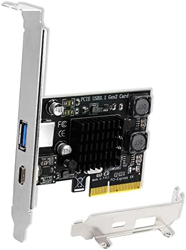 FebSmart 1X USB Портове-A и 1X USB-C 10 gbps Такса за разширяване на PCIE USB 3.1 GEN2 за КОМПЮТРИ с Windows 11, 10, 8.x,