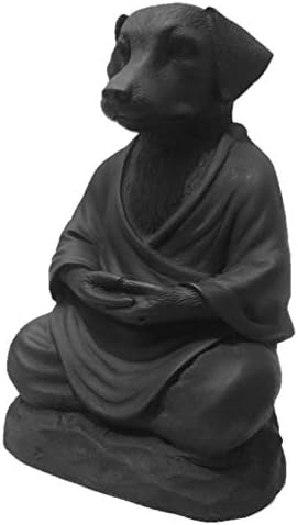 Статуетка на куче Дзен Йога отличава със спокойна Поза Статуетка на Буда за Медитация с Чисто Черна тапицерия
