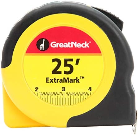 Силовата игра на рулетка GreatNeck® 95005 ExtraMark™ с гумена дръжка размер на 25 фута х 1 инч