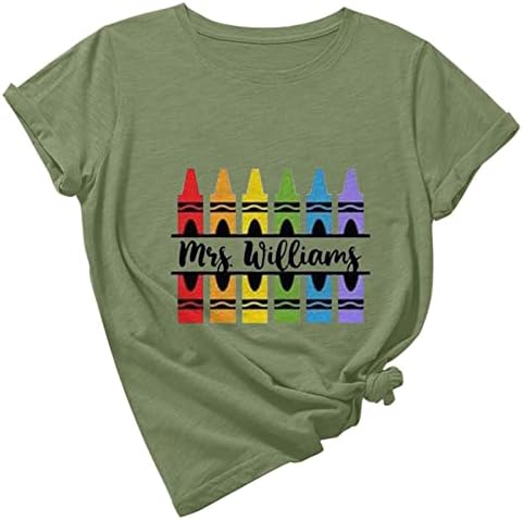 MRGIINRI Teach Тениска за Жени, Летни Сладки Графични Върхове, Подаръци За Учителите, Тениски, Ежедневни Блузи с Къс