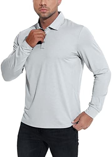 Мъжки ризи за голф ДЖИМ LEAGUE Поло бързо съхнещи Леки Спортни Ризи с къс и Дълъг ръкав и Тенис яка UPF50