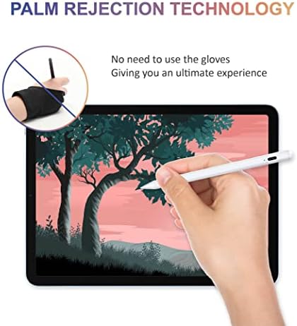 Стилус за iPad, Активен молив, който е Съвместим с ipad Pro 11/12,9 инча 2018-2022, iPad 6/7/8/9, iPad Mini 5/6, iPad Air 4/3, Отклонение на дланта, Чувствителност към наклона, Магнитен, Lapiz para, Бял