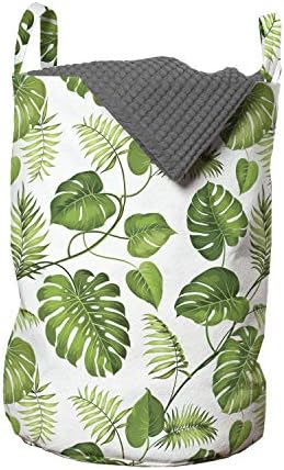 Чанта за дрехи от листа Ambesonne, Листа на Бразилския Тропически гори, Къдрите Бръшлян, Палмови Листа Бананови Дървета,