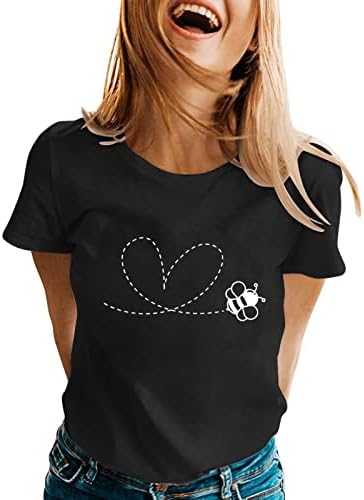 Женска Тениска за Бягане С Дълъг Ръкав, Дамски Пролетно-Лятна Тениска с Къс ръкав и кръгло деколте с Принтом, Топ, Тропически