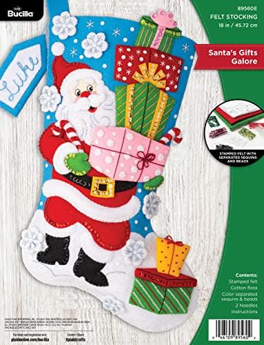 Bucilla, Определени за извършване на зарибяване с аппликацией от филц Подарък за Дядо Коледа в Изобилие 18 инча, идеален за декоративно и приложно изкуство Направи си с?