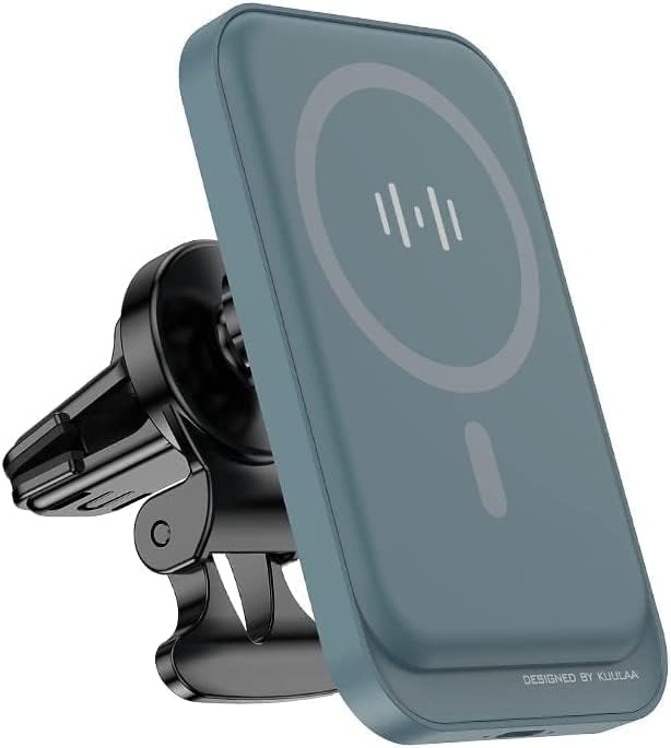Магнитно безжично зарядно за кола за iPhone съвместим с MagSafe, определяне на отдушник, Битумен титуляр. Бързо зарядно