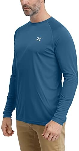Corna Мъжка Тениска с кръгло деколте и дълъг ръкав, Впитывающая Влагата, Спортни Ризи UPF 50+