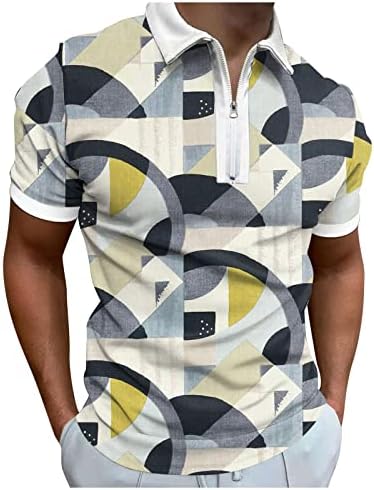 2023 Нова Мъжка Лятна Дигитална 3D Печат Модерен Плакат С Ревера На Мълния Риза с Къс Ръкав Тениска Блуза, Топ