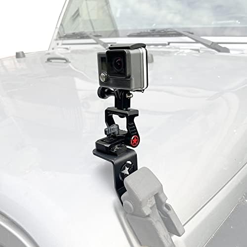 За монтиране на камери Sukemichi за Gopro, Въртящи се на 360 ° Алуминиева Скоба за екшън-камера с резба 1/4 за Jeep Wrangler JK/JKU 2007-2018, за GoPro Hero 9 8 7 6 5 4 Черно, Canon, DSLR и т.н. (водач)