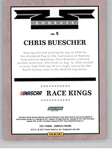 Състезание НАСКАР 2021 Donruss Race Kings 5 Крис Бушер, Ню Йорк, Недалеч от мента