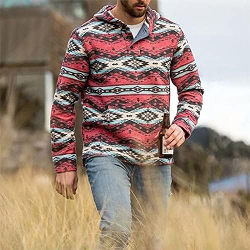 XIAXOGOOL Ацтекские Блузи За Мъже В Западен Стил, по-Големи Размери, Модерен Hoody С Дълъг Ръкав, Пуловер С Етнически Принтом,