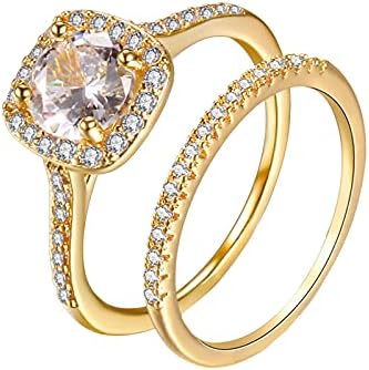 Забележка Пръстен 69 броя Размер на два златни пръстени Бижута от кристал Бял пръстен, Сватбени женски халки, пръстени