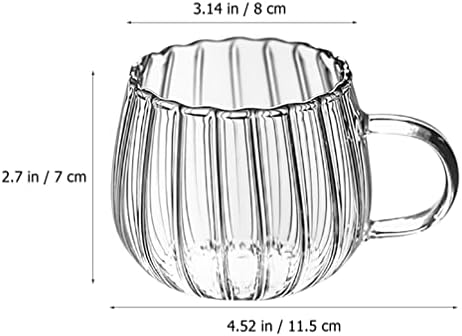 Zerodeko 2 бр. Прозрачна утайка от Чаша С дръжка Стъклени Чаши във формата на Тиква С Дръжка Чаши За Топли