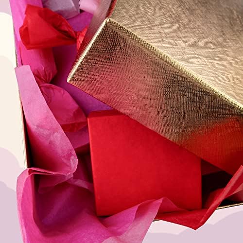 100 Листа Червена и Розова Салфетка на Едро, Червена и Розова Кърпа за подарък пакети, Червено-Розова Салфетка за сватба, рожден