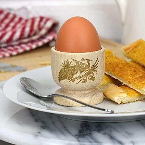 Дървена чаша за яйца Azeeda 'Източен паун' (EC00022964)