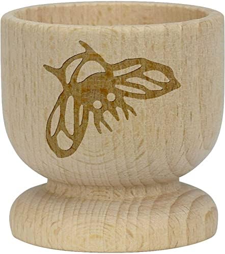 Дървена чаша за яйца Azeeda Стилизирани пчела (EC00022966)