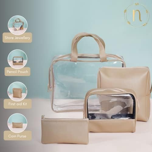 Nestasia Travel Essentials Многофункционална Пътни чанти от Веганской кожа, пакет от 4, за Жени и за Мъже | Организация