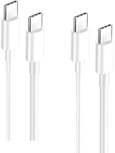 USB кабел C-C USB за зареждане Pixel 3a, кабел тип C-C дължина 6,6 метра, Кабел за бързо зареждане на iPad 4 Air MacBook Air/Pro 13 Pixel 5 4 4a 3XL 4XL Galaxy S21 Ultra S20 FE S10 Note 20 10 Plus (white)
