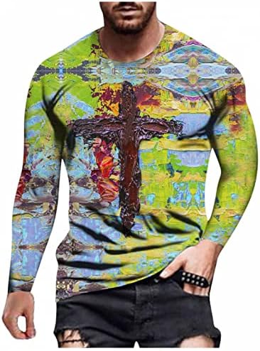 XXBR Мъжки Новост, тениски с Дълъг ръкав, Ежедневна Спортна Тениска, Модерен Християнски Кръст, Върхове с Графичен принтом,