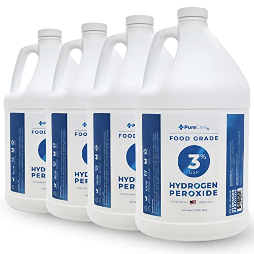3% Храни водороден прекис (4 литра) - Без добавяне на стабилизатори - Произведено в САЩ на базата на 35% от хранително-вкусовата
