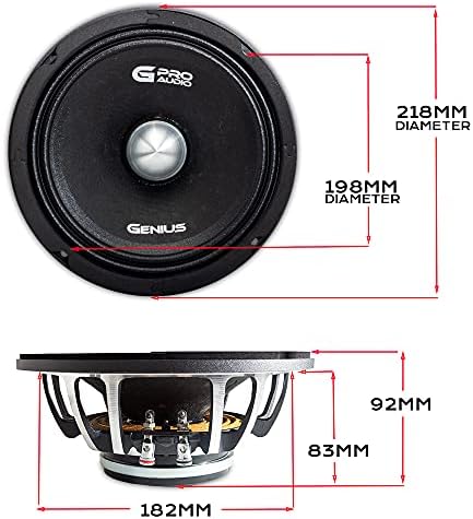 Genius GPRO-M068 8 400 W-Максимален Среднечастотный Неодимовый Авто Аудиосистемный говорител на 4 Ω