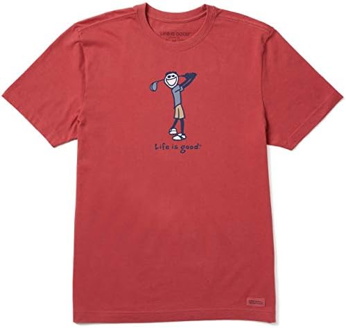 Мъжки Реколта Ежедневни Памучен Тениска Life is Good с Графичен деколте и къс ръкав, Golf Джейк