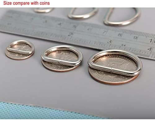 Метал D-образен пръстен CrocSee с диаметър 1 инч, Без да заваръчния никелированного покритие Опаковка по 100